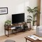 Wood Metal TV Stand with Open Shelves for TVs up to 60 Inches